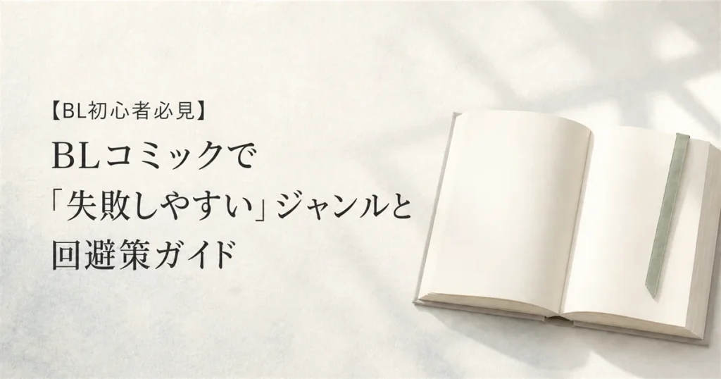 【BL初心者必見】BLコミックで「失敗しやすい」ジャンルと回避策ガイド