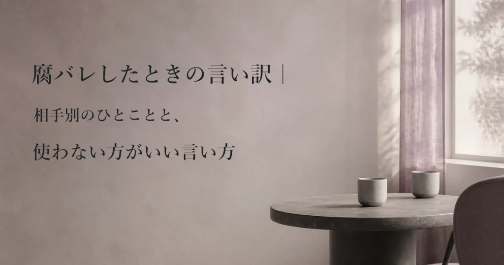 腐バレしたときの言い訳｜相手別のひとことと、使わない方がいい言い方
