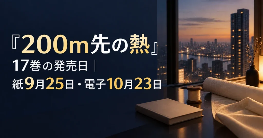 『200m先の熱』17巻の発売日｜紙9月25日・電子10月23日