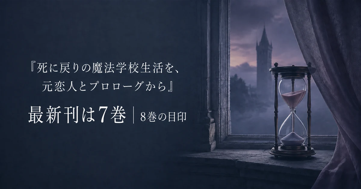 『死に戻りの魔法学校生活を、元恋人とプロローグから』最新刊は7巻｜8巻の目印