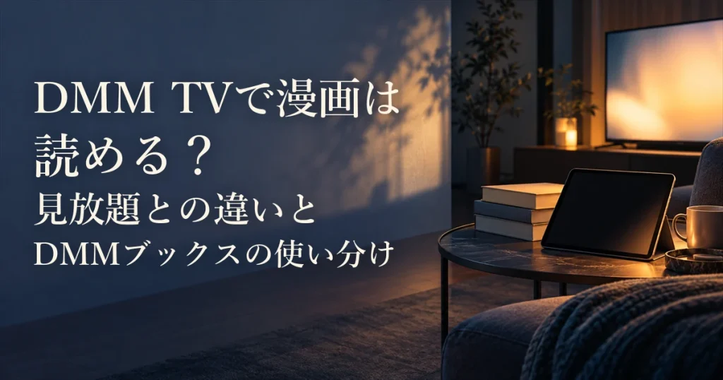 DMM TVで漫画は読める？見放題との違いとDMMブックスの使い分け